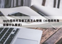 qq小程序开发者工具怎么使用（小程序开发需要什么要求）