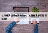 软件开发经理主要做什么（软件开发部门经理职责）