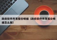 政府软件开发报价明细（政府软件开发报价明细怎么做）